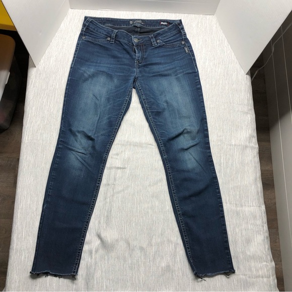 Silver Jeans Suki Mid Super Skinny Blue Denim Dark Wash Mid Rise Women’s W31/L33 - Picture 1 of 12